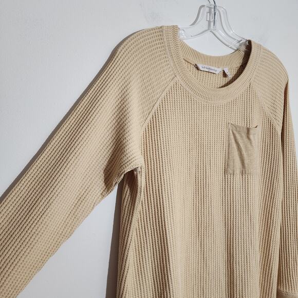 Soft Surroundings Autumn waffle tunic top yellowish tan long sleeve woman size M - Picture 3 of 11